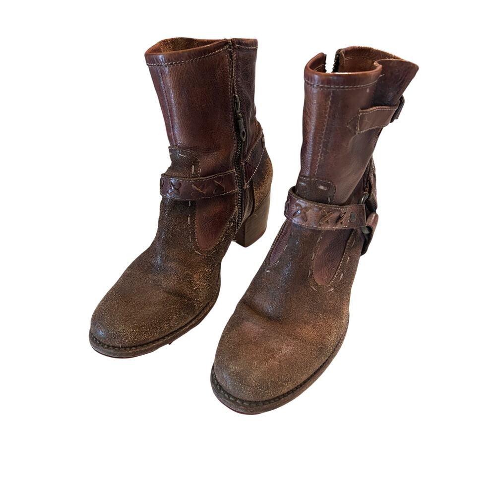 Bed Stu Cobbler Series Octane II Ankle Harness Leather Boots size 9